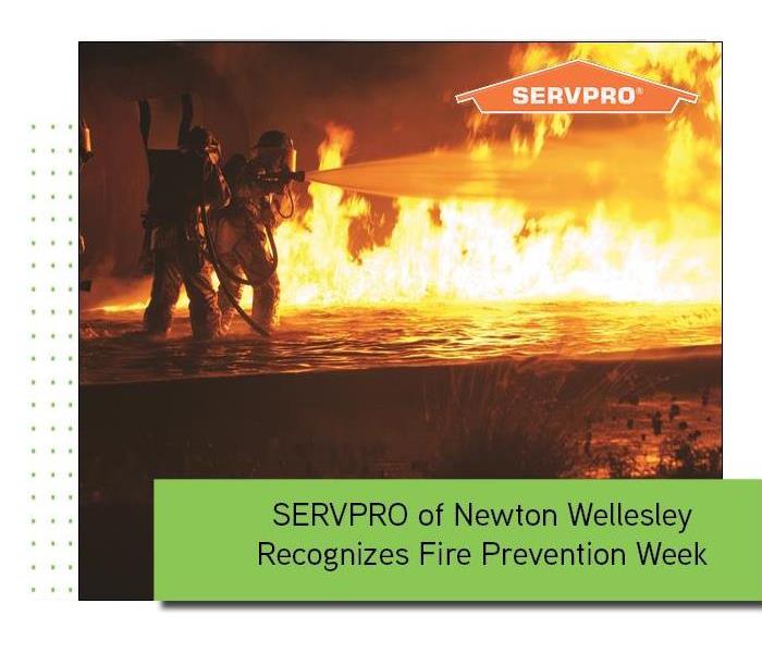 Fireplace in background with Orange SERVPRO logo and text box overlay 